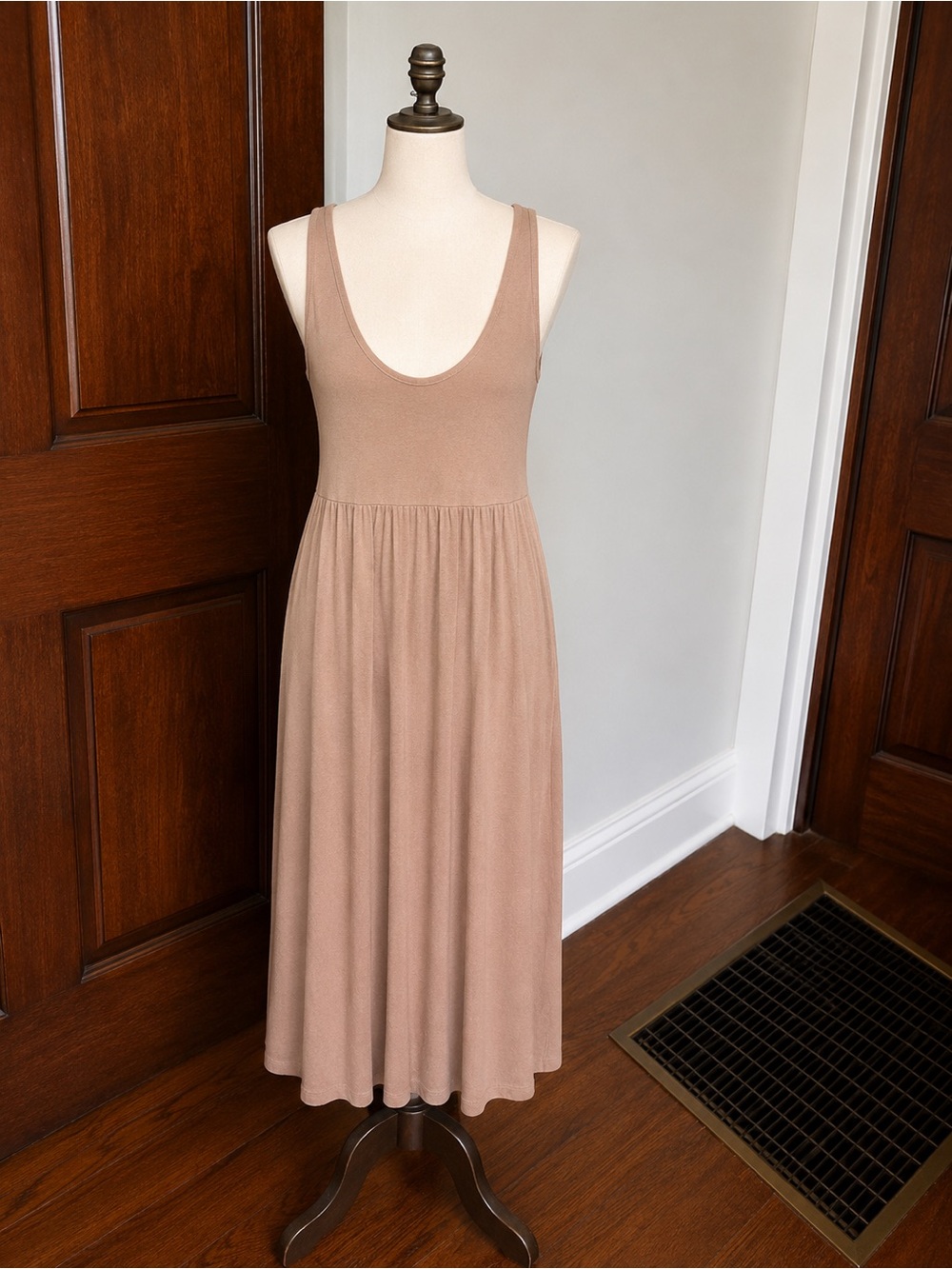 a new day Taupe Scoop Neck Midi Dress